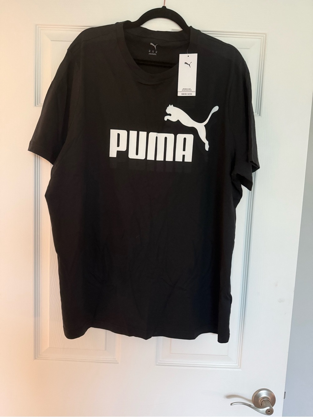 Puma Black Short-Sleeve Tee with White Logo